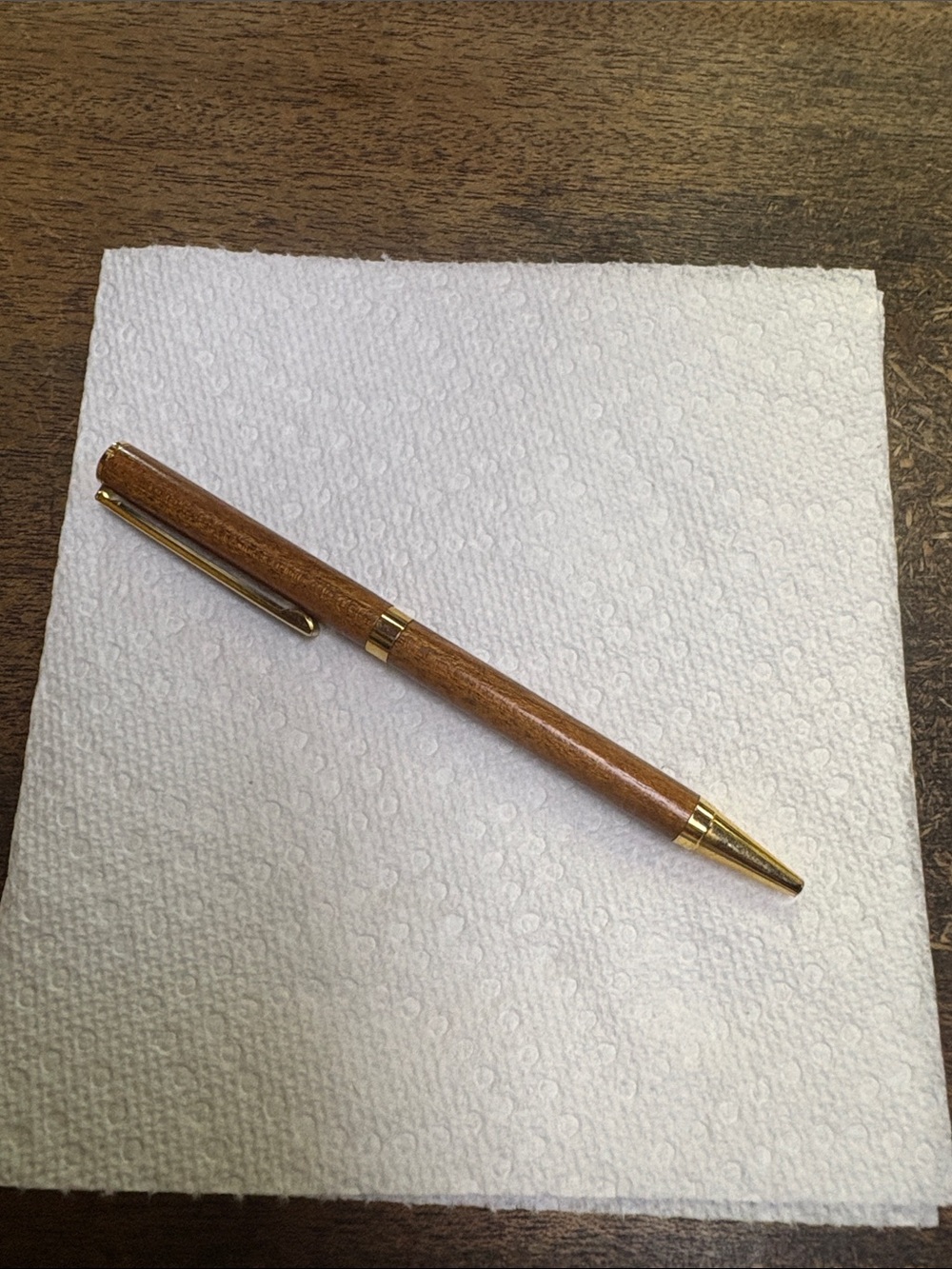 Vintage olive Wood Finish Ballpoint Pen with Gold Accents